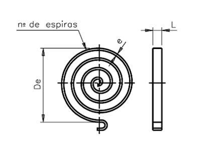 Exemplo de uma mola de Flexão em Espiral